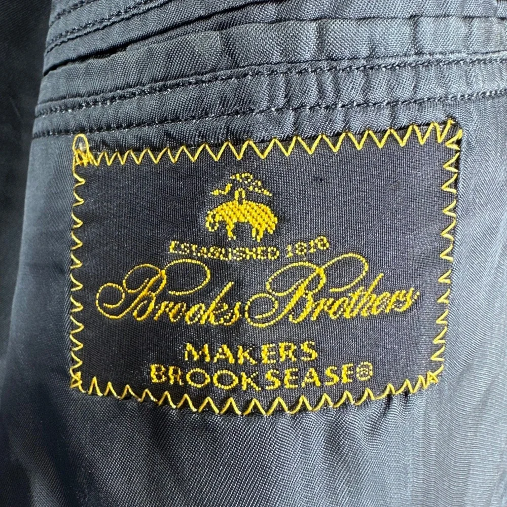 Brooks Brothers Blazer Mens 44R 44 Regular Navy‎ Blue Pinstripe Wool Brooksease